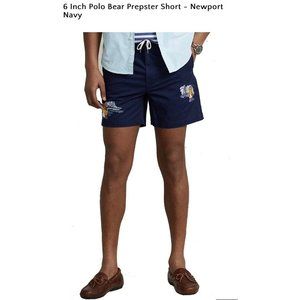 Polo Ralph Lauren Men's Polo Bear 6"Stretch Classic Fit Prepster Short Navy